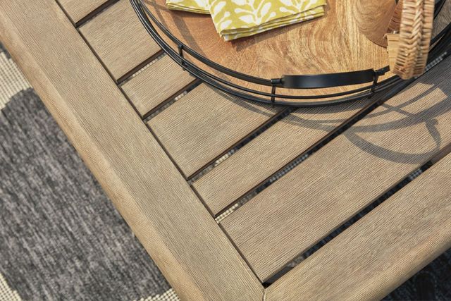 Signature Design by Ashley® Gerianne Grayish Brown Wooden Outdoor Cocktail Table-4