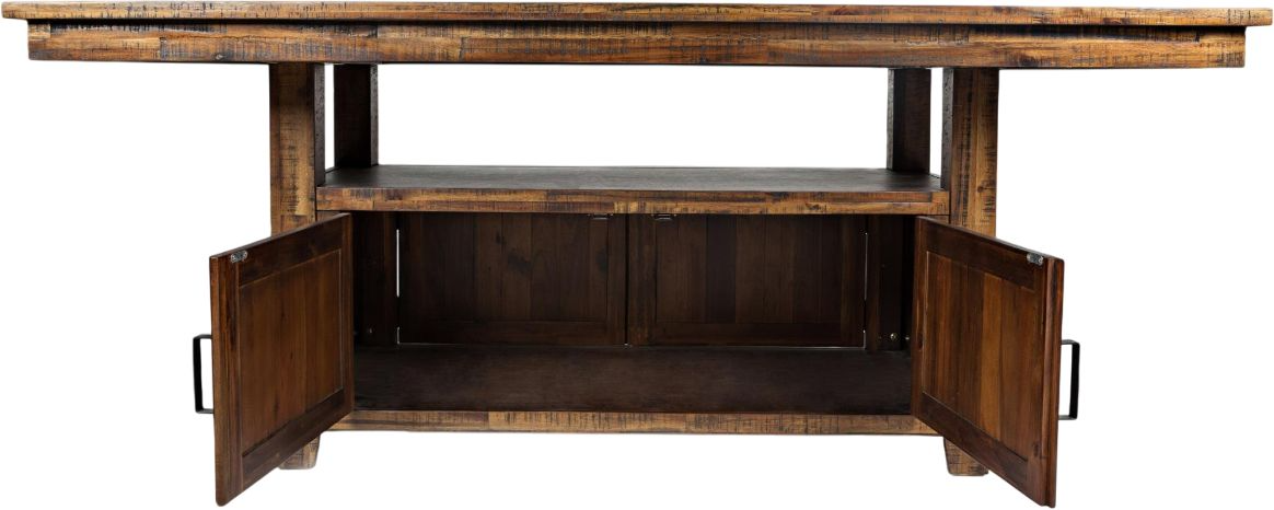 Jofran Inc. Cannon Valley Convertible High/Low Brown Table with Storage Base - Thumbnail 3