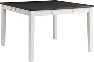 front view of the Elements International Kayla Grey Counter Table with White Base