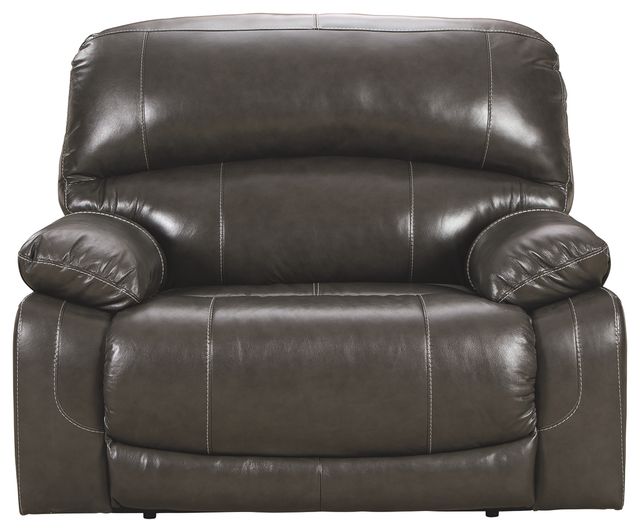 Signature Design by Ashley® Hallstrung Gray Zero Wall Power Wide Recliner with Adjustable Headrest-1