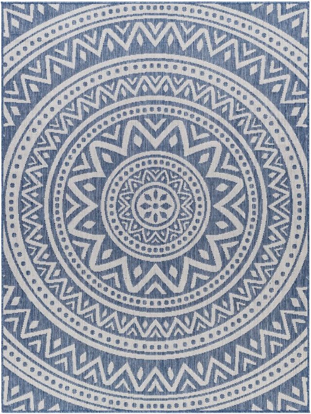 Surya Long Beach Ivory/Navy 5'x7' Area Rug-0