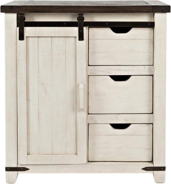Jofran Inc. Madison County Brown/Vintage White 32" Accent Cabinet-2