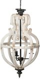 A & B Home White Distressed 4-Light Chandelier-0