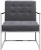 Mazin Furniture Delia Gray/Chrome Accent Chair-0