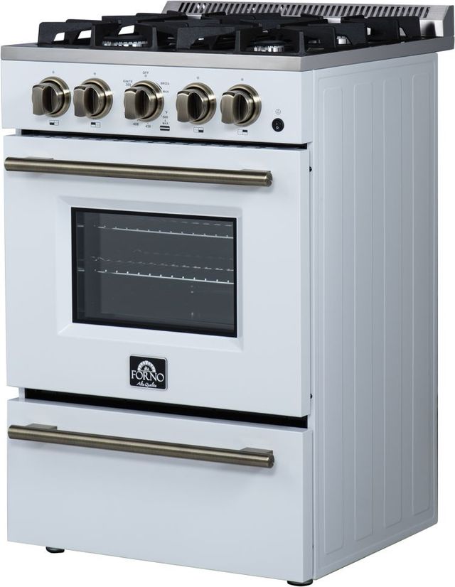 FORNO® Breno Alta Qualita 24" White Freestanding Gas Range-2