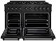 ZLINE 48" Black Stainless Steel Pro Style Dual Fuel Range with 8 Brass Burners-3