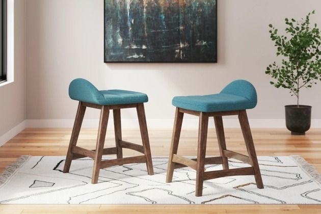 Signature Design by Ashley® Lyncott Blue Counter Bar Stool-7