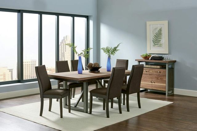 Coaster® Spring Creek 7-Piece Natural Walnut/Espresso Dining Table Set