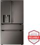 LG 36" 28.6 Cu. Ft. PrintProof™ Black Stainless Steel French Door Refrigerator with Full-Convert Drawer™-2