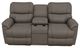 La-Z-Boy® Trouper Gray Leather Manual Reclining Loveseat with Console-1