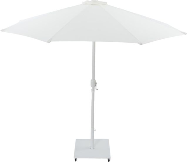 Meridian Furniture Fiji Matte White/White Aluminum Outdoor Patio Umbrella and Base-0