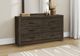 Monarch Specialties Inc. Rustic Oak 6-Drawer Dresser-1