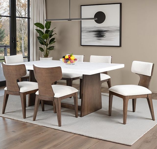 Furniture of America® Caerwys 7-Piece Brown Dining Table Set-0