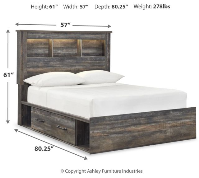 Signature Design by Ashley® Drystan Brown Youth Full 4-Drawer Storage Bookcase Bed-1
