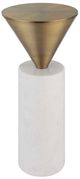Uttermost® Top Hat Brushed Brass Drink Table with White Base-0