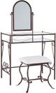 Linon Clarisse 3-Piece Dark Metal Vanity Set-0