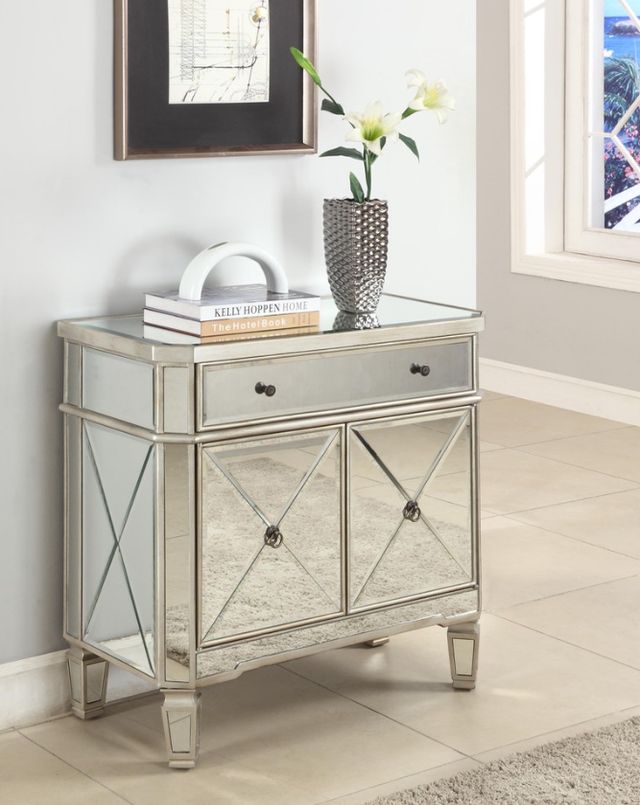 Powell® Milan Gray Mirrored Console-1