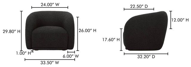 Moe's Home Collection Faye Black Accent Chair-2