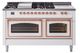 Ilve® Nostalgie II Noblesse 60'' White Pro Style Dual Fuel Range with Copper Trim-0