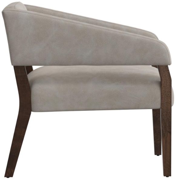 International Furniture Direct Murcia Ivory/Lacquer Brown Upholstered Accent Chair-2
