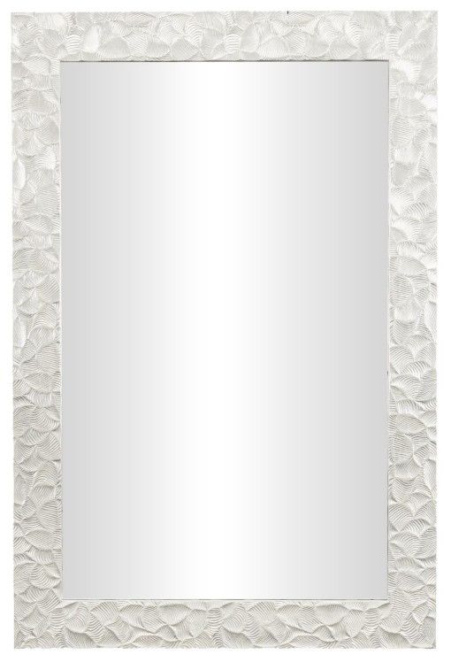 Deco Marche Silver Plastic Wall Mirror with Metallic Leaf Wrap -0