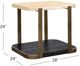 Bassett Mirror Avalon Travertine End Table with Bronze/Espresso Base-2