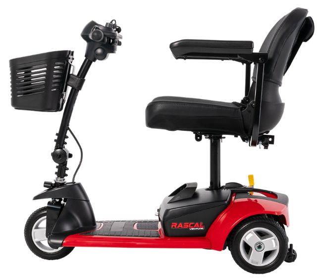 Mega Motion Rascal® Venture Black/Red 3-Wheel Mobility Scooter -4