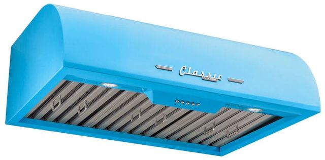 Unique® Appliances Classic Retro 30" Robin Egg Blue Under Cabinet Range Hood-3