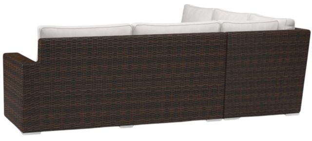 Sunset West Montecito 3-Piece Cognac Resin Wicker Outdoor Sectional with Canvas Flax Cushion-1