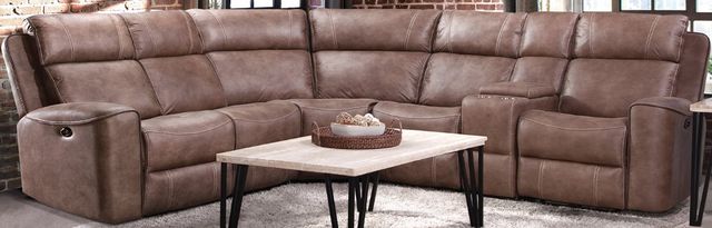 Behold™ Home Aspen 6-Piece Mocha Power Reclining Curved Sectional