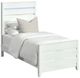 Elements International Tobias White Twin Panel Bed with LED-0