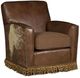 King Hickory Customizable Denver Leather and Fabric Swivel Chair-0