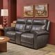 Flexsteel® Alexander Weathered Gray Power Reclining Loveseat with Console, Power Headrest and Lumbar-1
