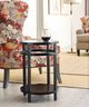 Hammary® Mackintosh Glass Top Round Accent Spot Table with Black Base-1