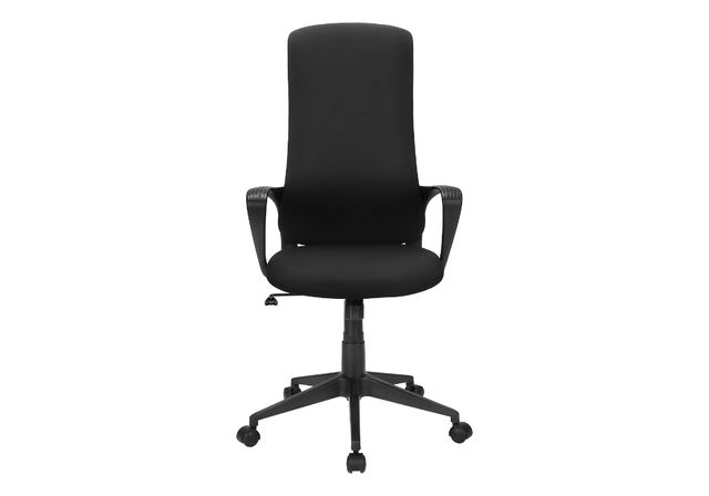 Monarch Specialties Inc. Black Fabric High Back Executive Office Chair with Black Metal Swivel Base-2