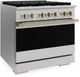 ZLINE Marino 36" Stainless Steel Pro Style Gas Range with Champagne Bronze Accents-3