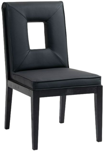 Meridian Furniture Gwendolyn Black Vegan Leather Dining Side Chair-0