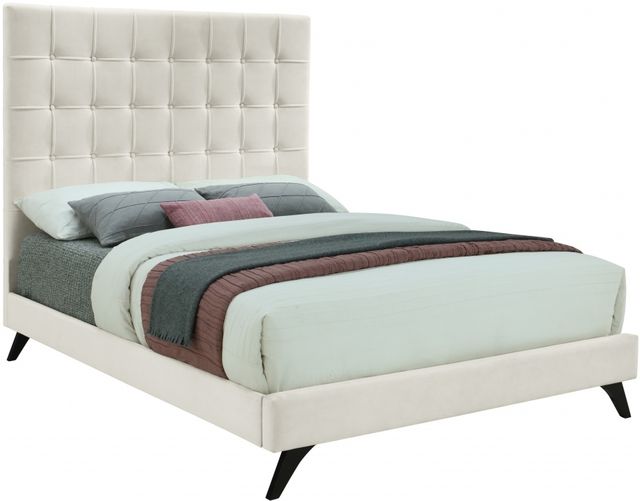 Meridian Furniture Elly Cream King Upholstered Panel Bed-0