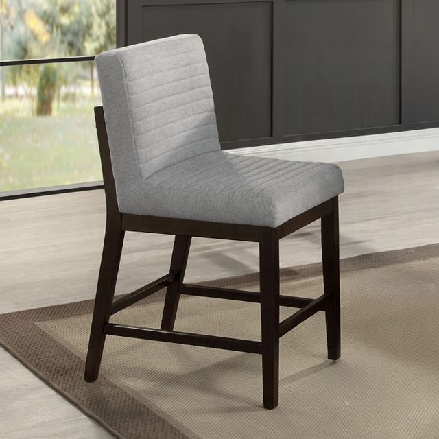 ACME Furniture Edwyn 2-Piece Espresso/Gray Upholstered Counter Height Dining Stool  Set-1