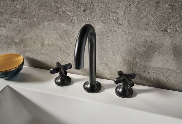 Brizo Jason Wu for Brizo™ Matte Black Widespread Lavatory Low Cross Handles-1