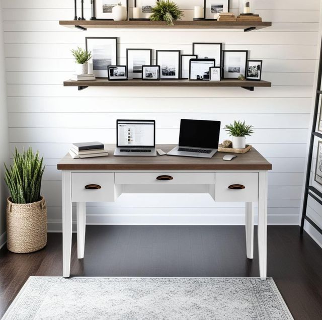 Legends Home Hampton Barnwood/Jasmin White Writing Desk-1