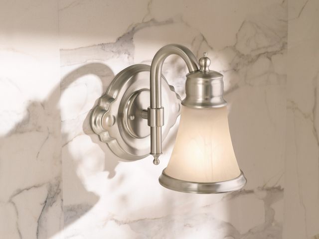 Moen® Waterhill® Brushed Nickel One Globe Bath Light-1