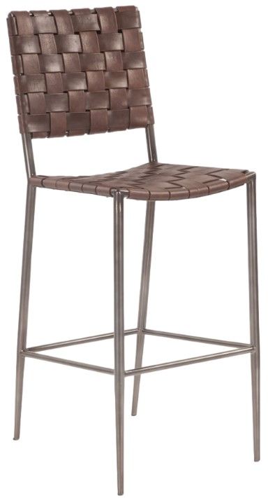 Home Trends & Design Copenhagen Antique Zinc/Brown Buffalo Bar Stool-0