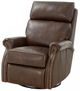 BarcaLounger® Crews Ashford Walnut Leather Manual Swivel Glider Recliner-4