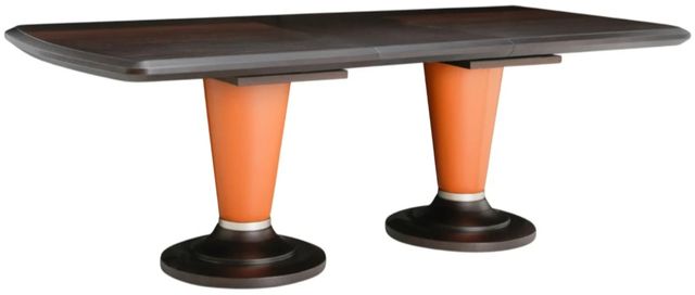 Michael Amini® 21 Cosmopolitan™ Umber Extendable Dining Table with Diablo Orange/Umber Base-2