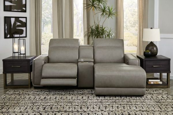 Signature Design by Ashley® Correze 3-Piece Gray Power Reclining Right-Arm Facing Sectional and Chaise