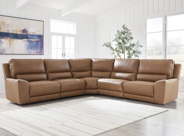 Signature Design by Ashley® DeepWakes 5-Piece Caramel Power Reclining Sectional-1