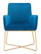 Zuo® Honoria Blue and Gold Arm Chair-1