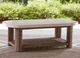 Signature Design by Ashley® Dolan Creek Beige Aluminum/Wicker Outdoor Rectangular Cocktail Table with Brown Base-1