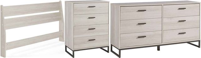 Signature Design by Ashley® Socalle 3-Piece Light Natural Queen Panel Headboard Bed Set-0